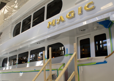 magic yacht at front street shipyard