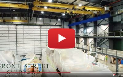 Front Street Shipyard Interior Drone Footage